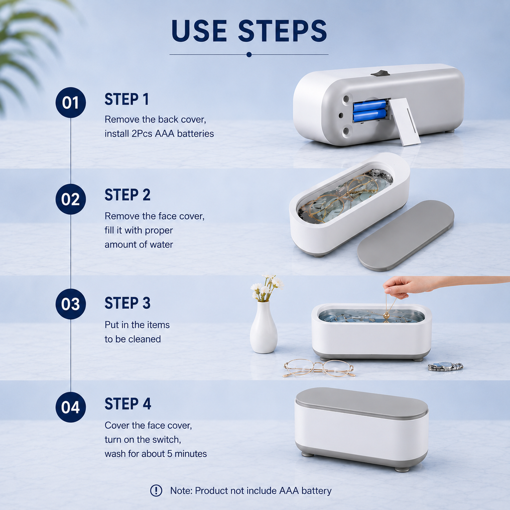 Portable Ultrasonic Jewellery Cleaner